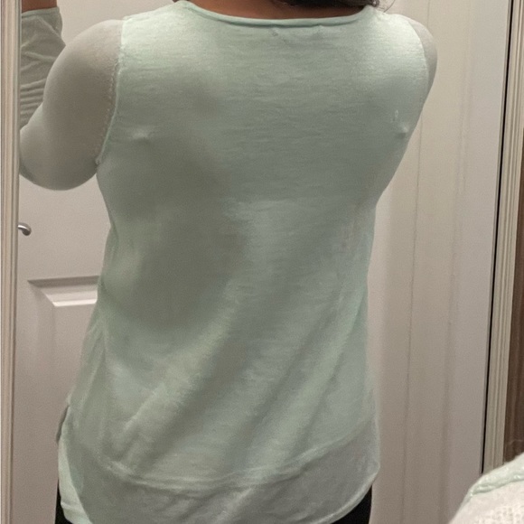 Mint Green Top with Sheer Sleves - Picture 3 of 5